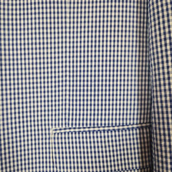 Chaps NWT Men's Blue & White Check Gingham 46R Jacket Cotton - Picture 4 of 9